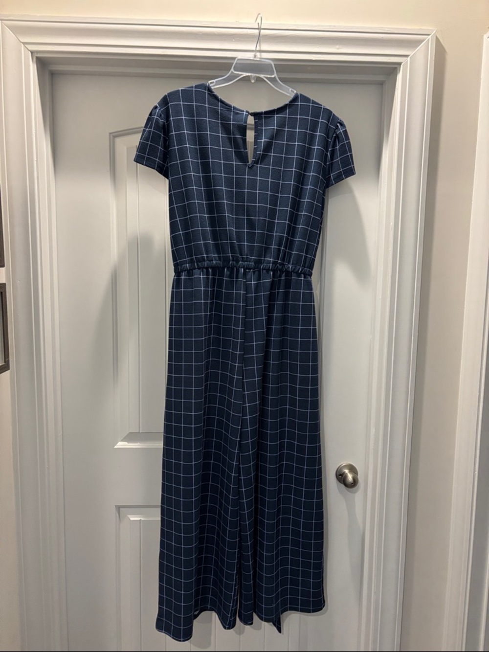 LuLaRoe Karen Jumpsuit 2XL Blue White Flattering - Picture 7 of 9